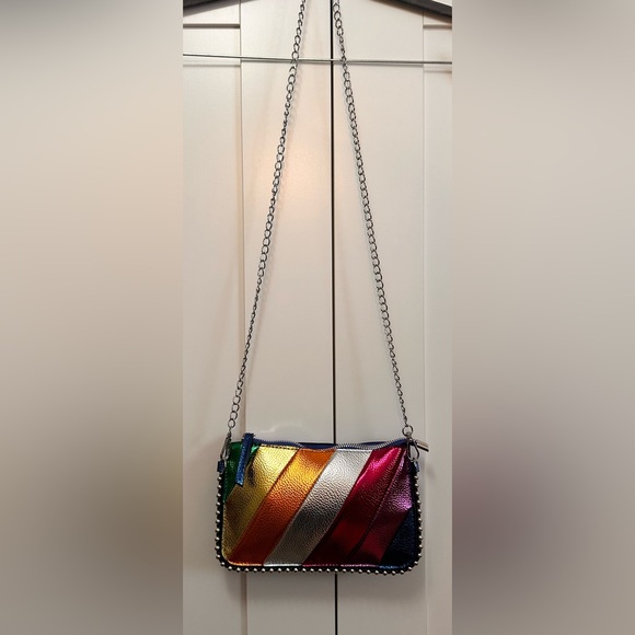 Multicolor Metallic Stud Women's Crossbody Handbag With Chain Strap NEW! - Picture 10 of 11